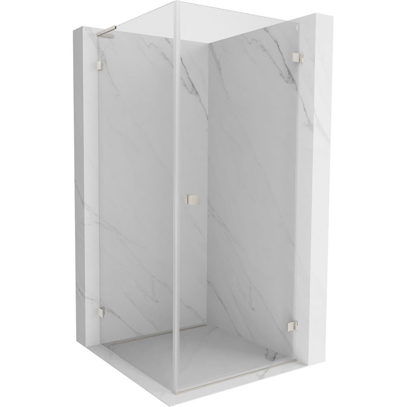 Mexen Lunar-B L Pivot Shower Enclosure Right 90 x 90 cm, Transparent, Brushed Nickel - 832L-090-090-97-00-P