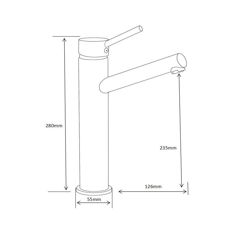 Mexen Eri high black washbasin faucet - 74210-70