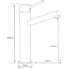 Mexen Eri high washbasin mixer tap, Black - 74210-70