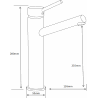 Mexen Eri high washbasin tap, black - 74210-70