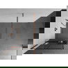 Mexen Kioto+ shower screen with a shelf and rail 80 x 200 cm, Transparent/Black pattern 8 mm, Rose gold - 800-080-121-60-77