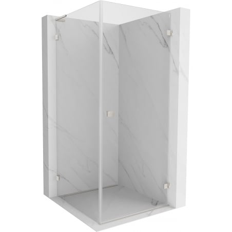 Mexen Lunar-B L Hinged Shower Enclosure Right 100 x 100 cm, Transparent, Brushed Nickel - 832L-100-100-97-00-P