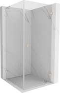 Mexen Lunar-B L Hinged Shower Enclosure Right 100 x 100 cm, Transparent, Brushed Nickel - 832L-100-100-97-00-P