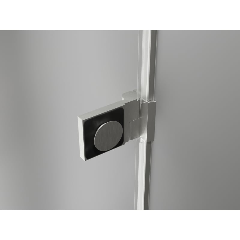 Mexen Lunar-B L Hinged Shower Enclosure Right 100 x 100 cm, Transparent, Brushed Nickel - 832L-100-100-97-00-P