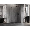 Mexen Lunar-B L Right Hinged Shower Enclosure 70 x 70 cm, Transparent, Gun Metal - 832L-070-070-95-00-P