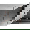 Mexen Kioto+ shower screen with a shelf and rail 100 x 200 cm, Transparent/Black pattern 8 mm Rose gold - 800-100-121-60-77