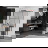 Mexen Kioto+ shower screen with a shelf and rail 120 x 200 cm, Transparent/Black pattern 8 mm Rose gold - 800-120-121-60-77