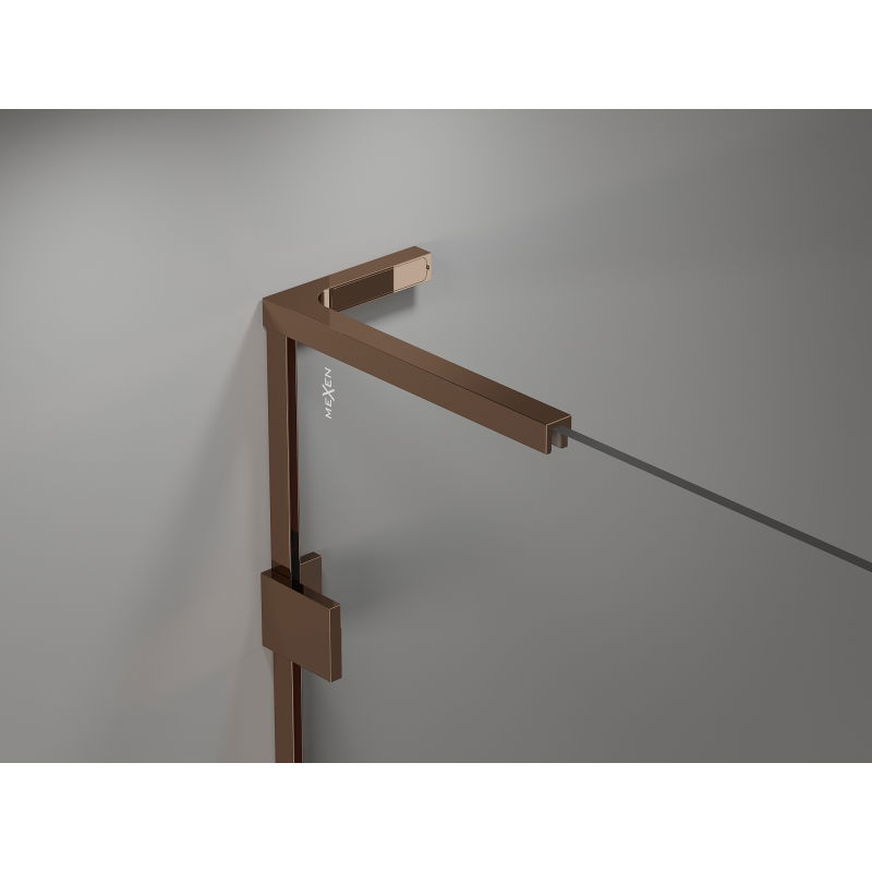 Mexen Lunar-B L right-hand hinged shower cabin 95 x 70 cm, transparent, rose gold - 832L-095-070-60-00-P