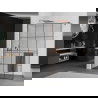 Mexen Kioto+ shower screen with a shelf and rail 140 x 200 cm, Transparent/Black pattern 8 mm Rose gold - 800-140-121-60-77