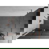 Mexen Kioto+ shower screen with a shelf and rail 140 x 200 cm, Transparent/Black pattern 8 mm Rose gold - 800-140-121-60-77