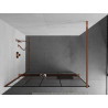 Mexen Kioto+ shower wall with shelf Walk-in 90 x 200 cm, black pattern, rose gold - 800-090-121-60-78