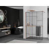 Mexen Kioto+ shower screen with shelf Walk-in 110 x 200 cm, black pattern, rose gold - 800-110-121-60-78