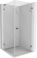 Mexen Lunar-B L shower cabin, right-hinged, 100 x 100 cm, transparent, rose gold - 832L-100-100-60-00-P
