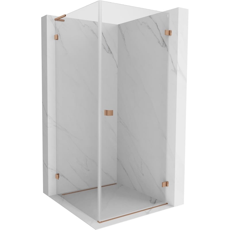 Mexen Lunar-B L right-opening shower cabin 70 x 70 cm, transparent, brushed copper - 832L-070-070-65-00-P
