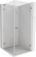 Mexen Lunar-B L Right Swing Shower Enclosure 90 x 90 cm, Transparent, Brushed Copper - 832L-090-090-65-00-P