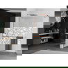 Mexen Kioto+ shower screen with a shelf and rail 110 x 200 cm, Transparent/White pattern 8 mm, Rose gold - 800-110-121-60-85