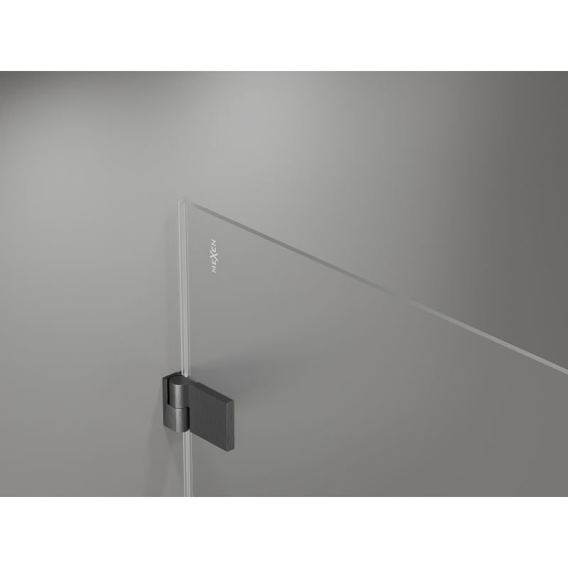 Mexen Lunar-B L right swing shower enclosure 75 x 70 cm, transparent, brushed gun gray - 832L-075-070-66-00-P