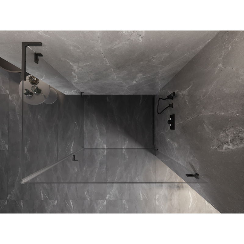 Mexen Lunar-B L right swing shower enclosure 75 x 70 cm, transparent, brushed gun gray - 832L-075-070-66-00-P