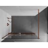 Mexen Kioto+ shower wall with shelf Walk-in 120 x 200 cm, white pattern, rose gold - 800-120-121-60-85