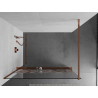 Mexen Kioto+ shower wall with shelf Walk-in 130 x 200 cm, white pattern, pink gold - 800-130-121-60-85