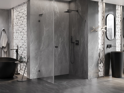 Mexen Lunar-B L right hinged shower cabin 100 x 70 cm, transparent, brushed gun gray - 832L-100-070-66-00-P