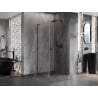 Mexen Lunar-B L right-hinged shower cabin 90 x 90 cm, transparent, brushed gun gray - 832L-090-090-66-00-P