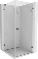 Mexen Lunar-B L Right Swing Shower Enclosure 100 x 100 cm, Transparent, Brushed Gun Gray - 832L-100-100-66-00-P