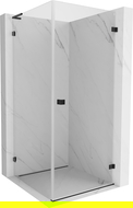 Mexen Lunar-B L Right-Swinging Shower Enclosure 70 x 70 cm, Transparent, Black - 832L-070-070-70-00-P