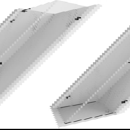 Mexen Lunar-B L Right-Hinged Shower Enclosure 90 x 90 cm, Transparent, Black - 832L-090-090-70-00-P