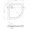 Mexen Rio semi-circular shower cabin 80 x 80 cm, graphite, chrome + Flat shower tray, white - 863-080-080-01-40-4110