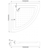 Mexen Rio semi-circular shower cabin 70 x 70 cm, white stripes, chrome + shower tray, white - 863-070-070-01-20-4710