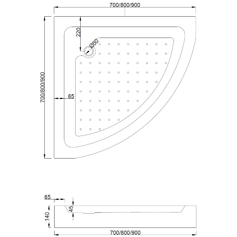 Mexen Rio semi-circular shower cabin 70 x 70 cm, transparent, chrome + shower tray, white - 863-070-070-01-00-4710