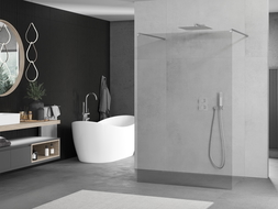 Mexen Kioto freestanding shower wall 150 x 200 cm, transparent 8 mm, chrome - 800-150-002-01-00