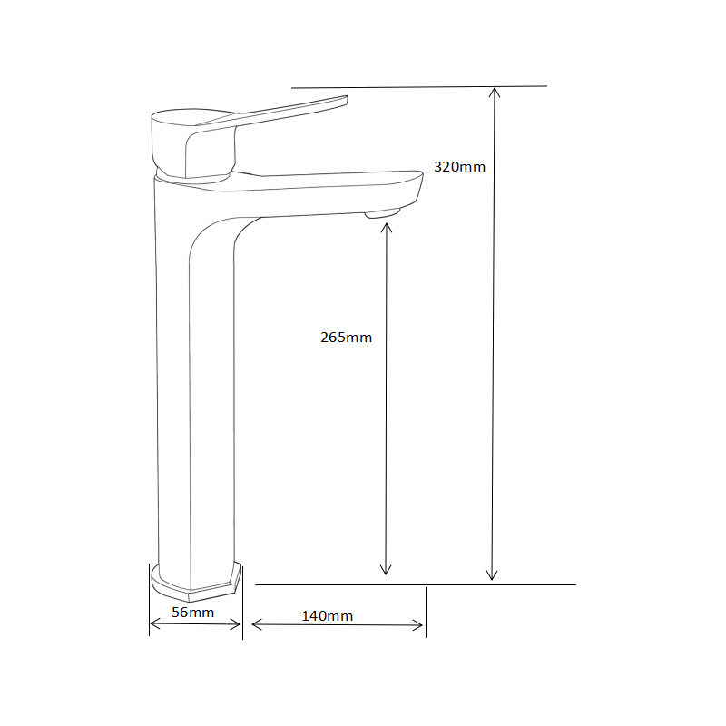 Mexen Lerma high bathroom tap, gold - 74310-50