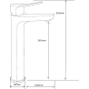 Mexen Lerma high washbasin mixer tap, Gold - 74310-50