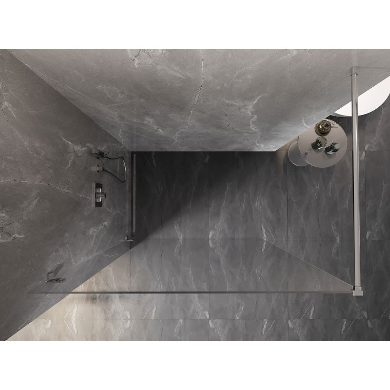 Mexen Lunar Shower Wall Walk-in Left 80 x 200 cm, Transparent 8 mm, Chrome - 830-080-000-01-00-L