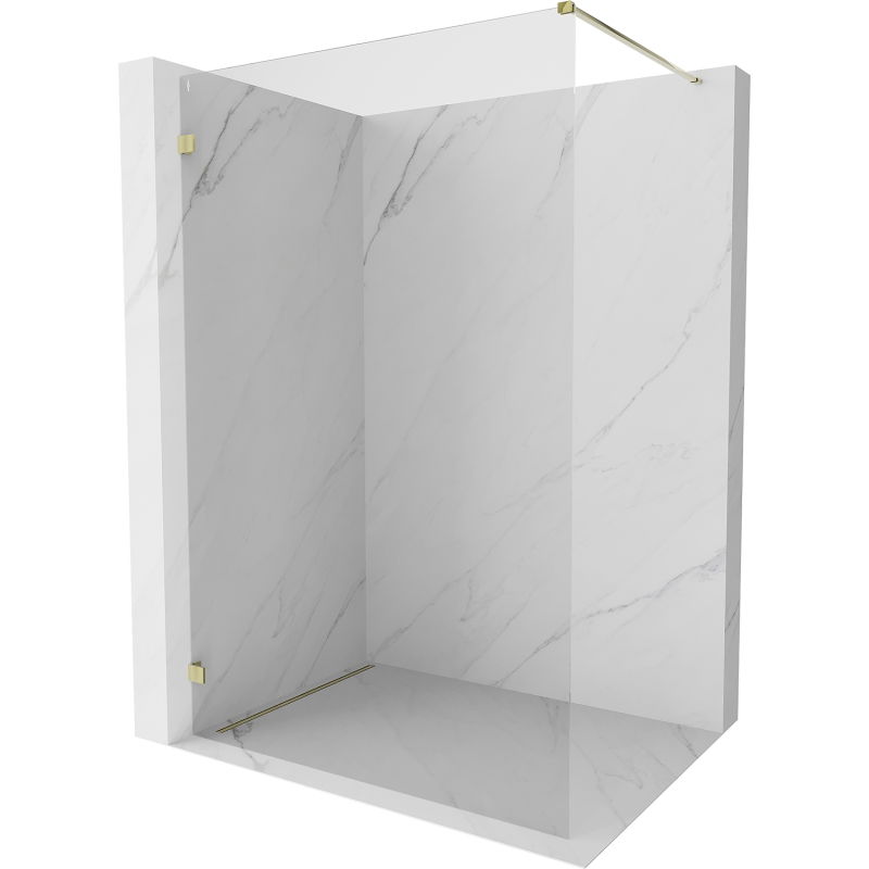 Mexen Lunar Walk-in Shower Wall Left 50 x 200 cm, Transparent 8 mm, Gold - 830-050-000-50-00-L