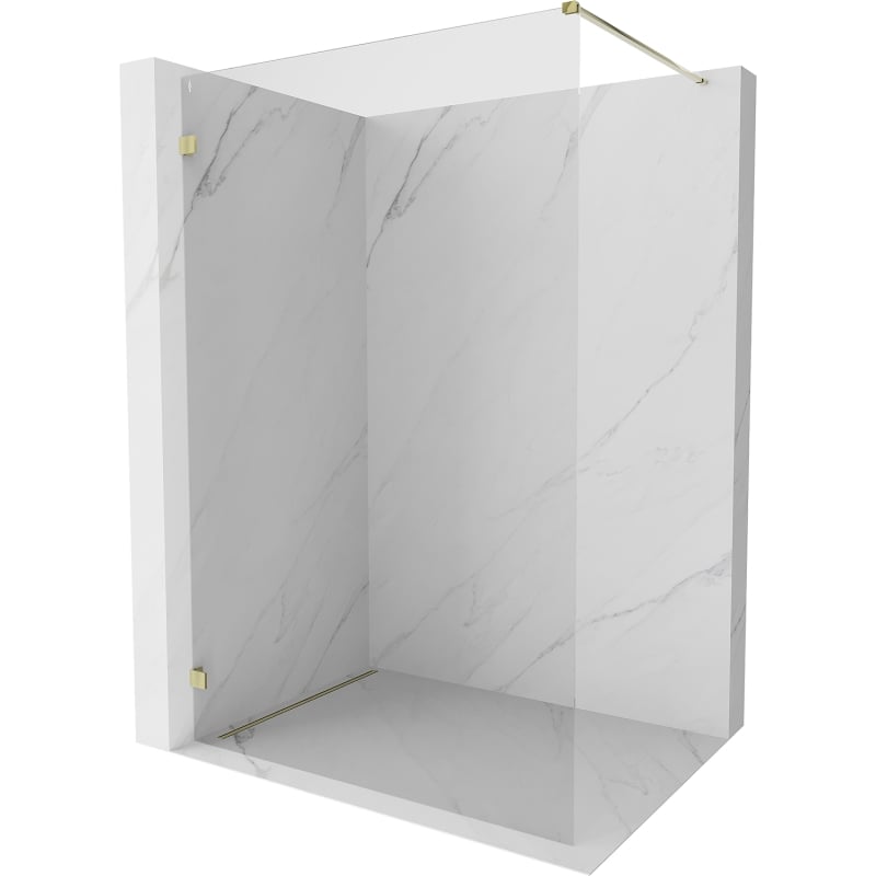 Mexen Lunar shower wall Walk-in left 80 x 200 cm, transparent 8 mm, gold - 830-080-000-50-00-L