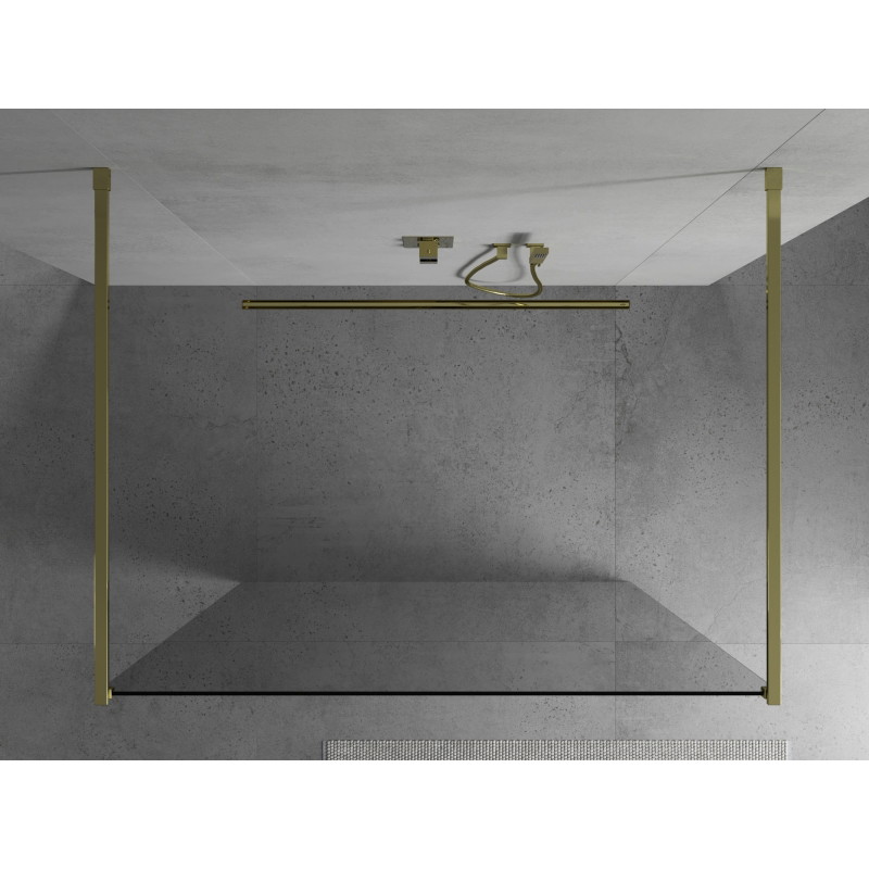 Mexen Kioto freestanding shower screen 150 x 200 cm, transparent 8 mm, gold - 800-150-002-50-00