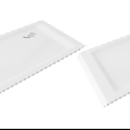 Mexen Flat slim square shower tray 70 x 70 cm, White, chrome siphon - 40107070