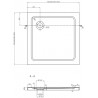 Mexen Flat square slim shower tray 70 x 70 cm, white, chrome siphon - 40107070