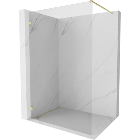 Mexen Lunar Walk-in Shower Panel Left 100 x 200 cm, Transparent 8 mm, Brushed Gold - 830-100-000-55-00-L