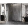 Mexen Lunar Walk-in Shower Panel Left 100 x 200 cm, Transparent 8 mm, Brushed Gold - 830-100-000-55-00-L