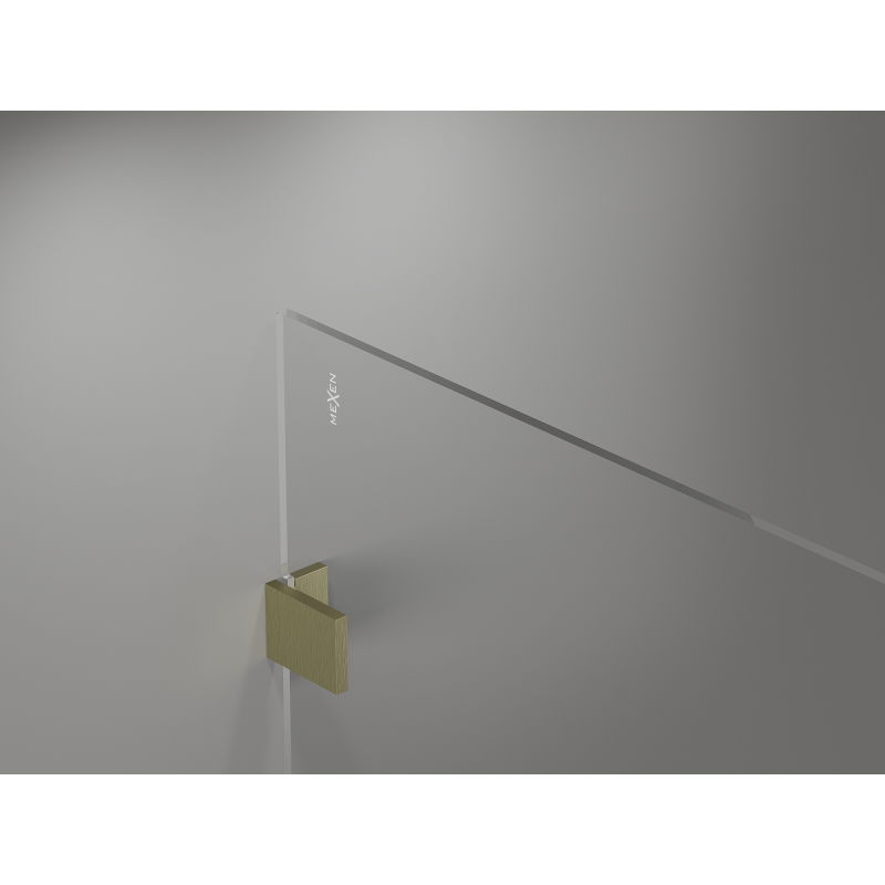 Mexen Lunar Walk-in Shower Wall Left 50 x 200 cm, Transparent 8 mm, Brushed Gold - 830-050-000-55-00-L