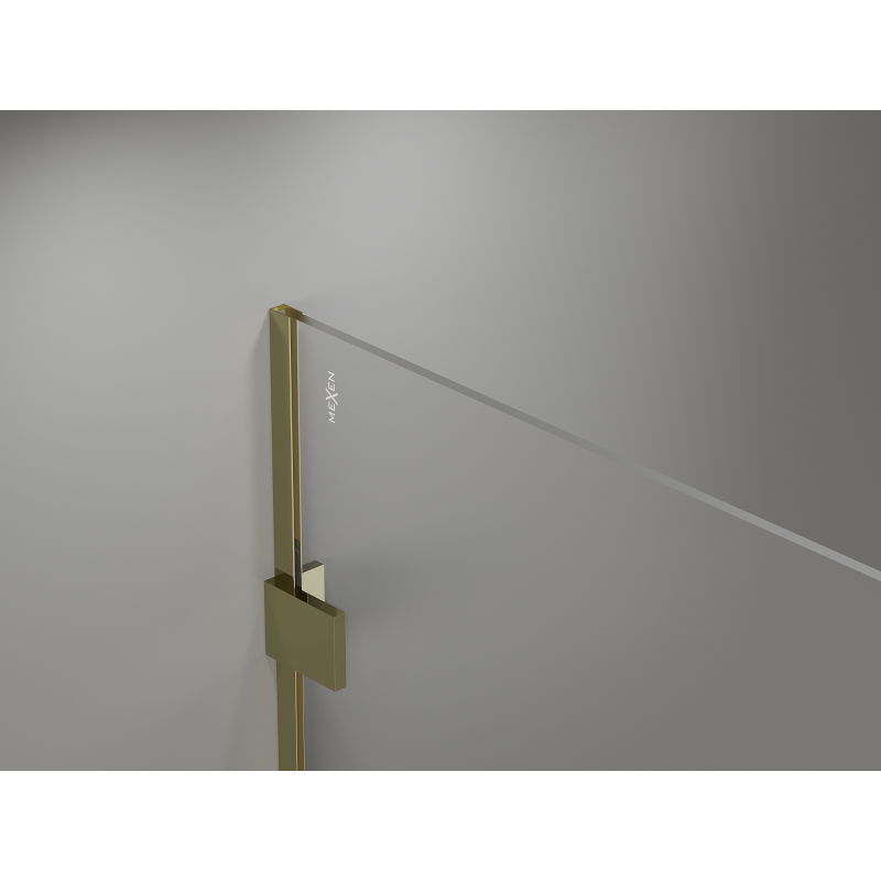 Mexen Lunar Walk-in Shower Wall Left 70 x 200 cm, Transparent 8 mm, Gold - 830-070-000-50-00-L