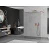 Mexen Kioto freestanding shower wall 140 x 200 cm, transparent 8 mm, rose gold - 800-140-002-60-00