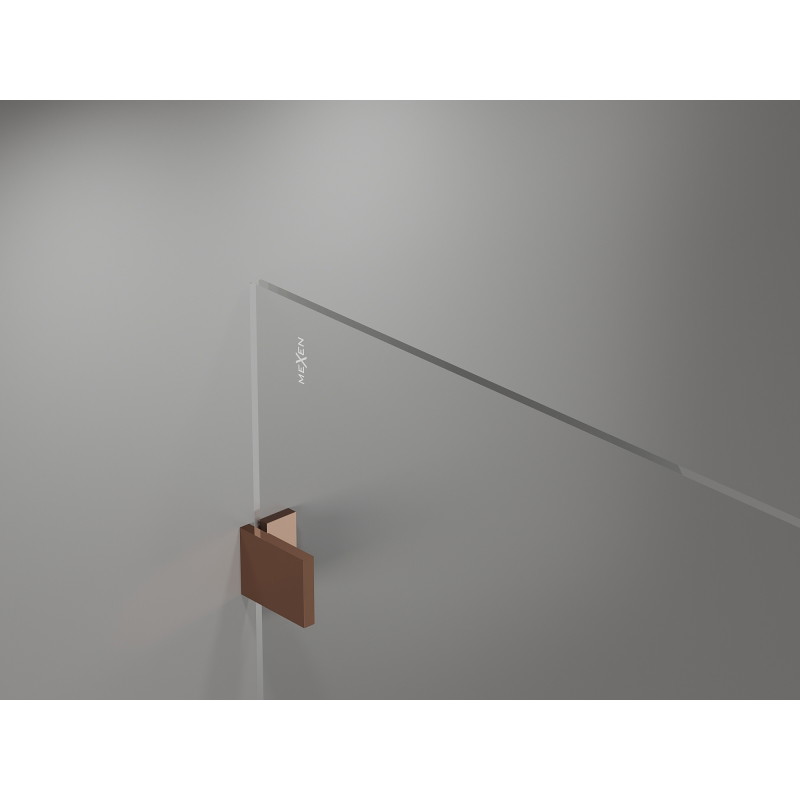 Mexen Lunar Walk-in Shower Screen Left 130 x 200 cm, Transparent 8 mm, Rose Gold - 830-130-000-60-00-L