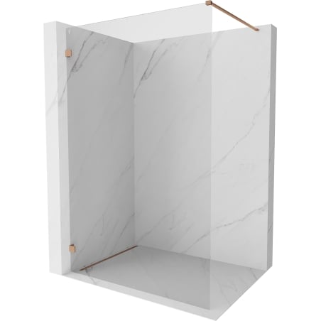 Mexen Lunar Walk-in Shower Screen Left 70 x 200 cm, Transparent 8 mm, Brushed Copper - 830-070-000-65-00-L