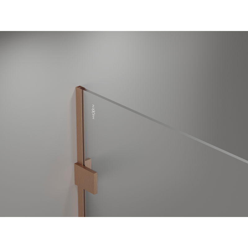Mexen Lunar Walk-in Shower Wall Left 80 x 200 cm, Transparent 8 mm, Brushed Copper - 830-080-000-65-00-L