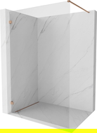 Mexen Lunar Walk-in Shower Wall Left 90 x 200 cm, Transparent 8 mm, Brushed Copper - 830-090-000-65-00-L
